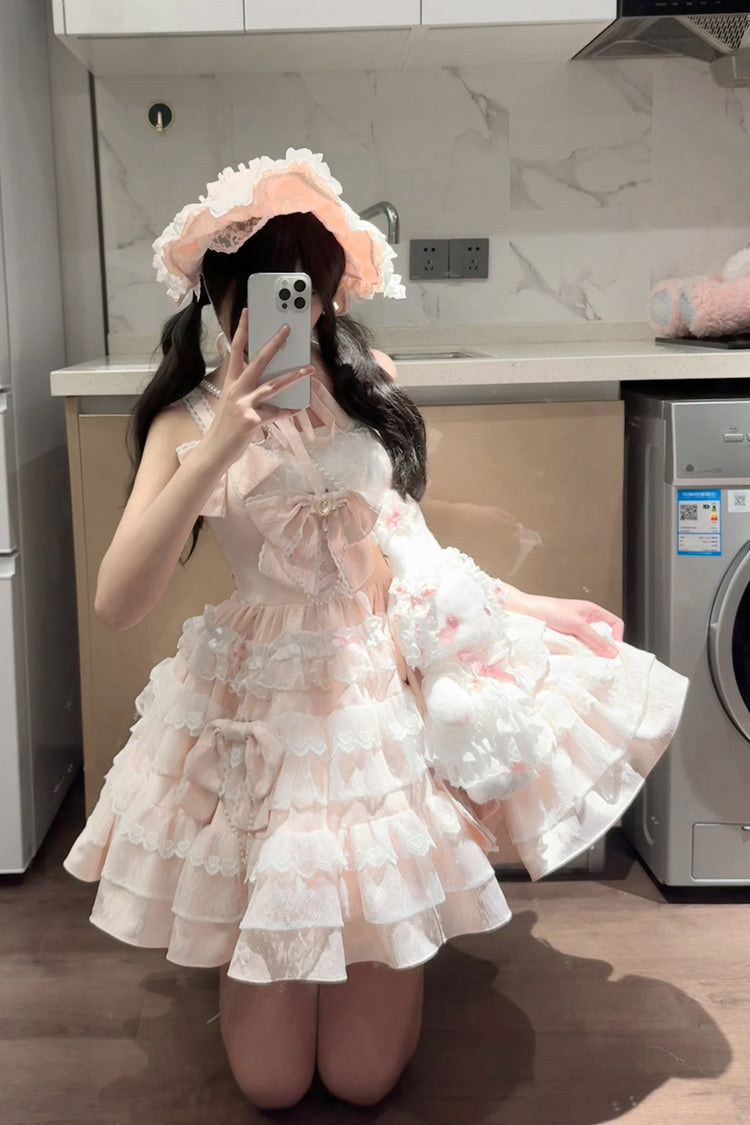 Sweetheart Doll JSK with Multi-Layer Ruffles & Bowknot