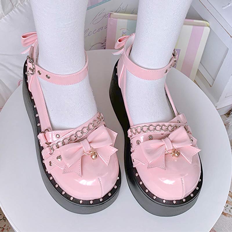 Bow Knot Chain Lolita Mary Janes Shoes