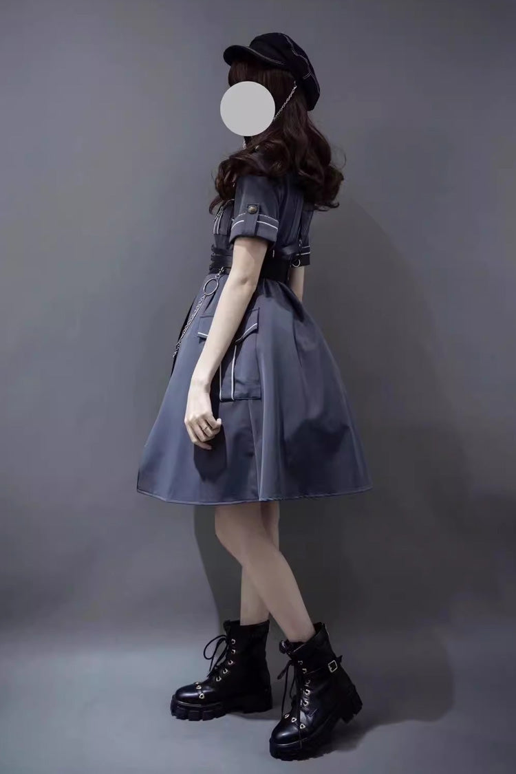 Evil Python 2.0 Short Sleeve Gothic Military Handsome Dress