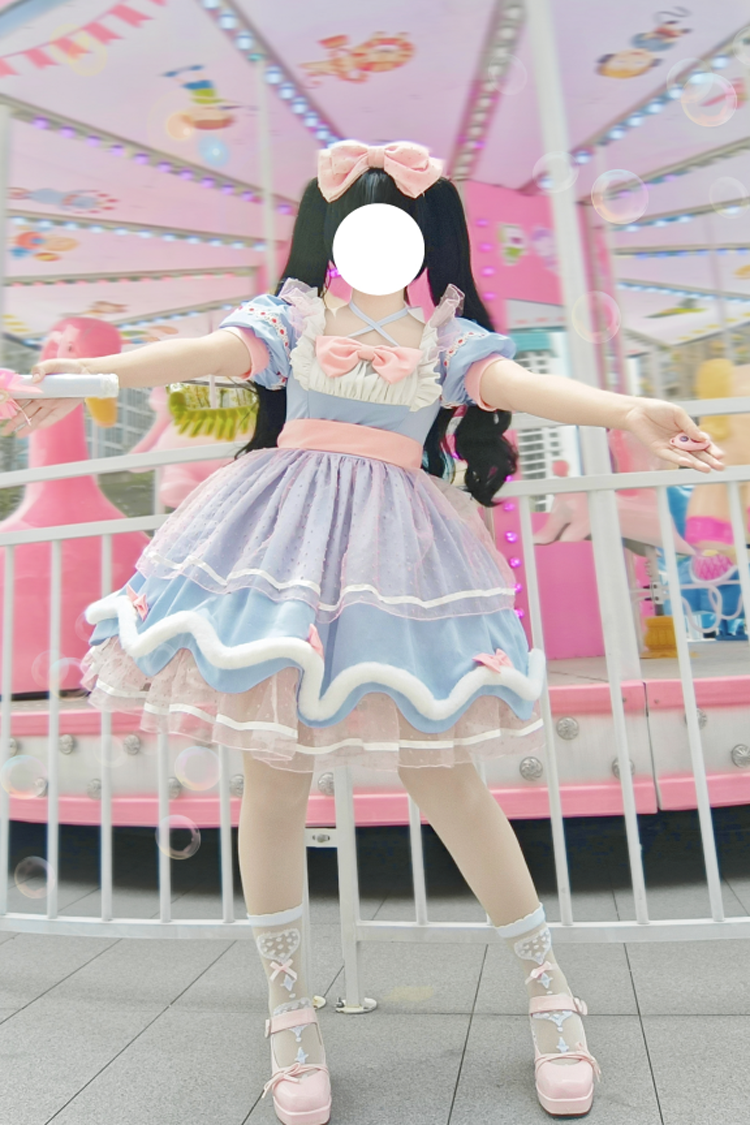Sweetheart Bobo Magical Girl Sweet Lolita Short Sleeve Ruffle Dress 3 Colors