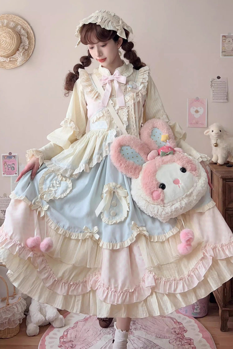 Sweet Lolita JSK Dress with Layered Ruffles and Bow