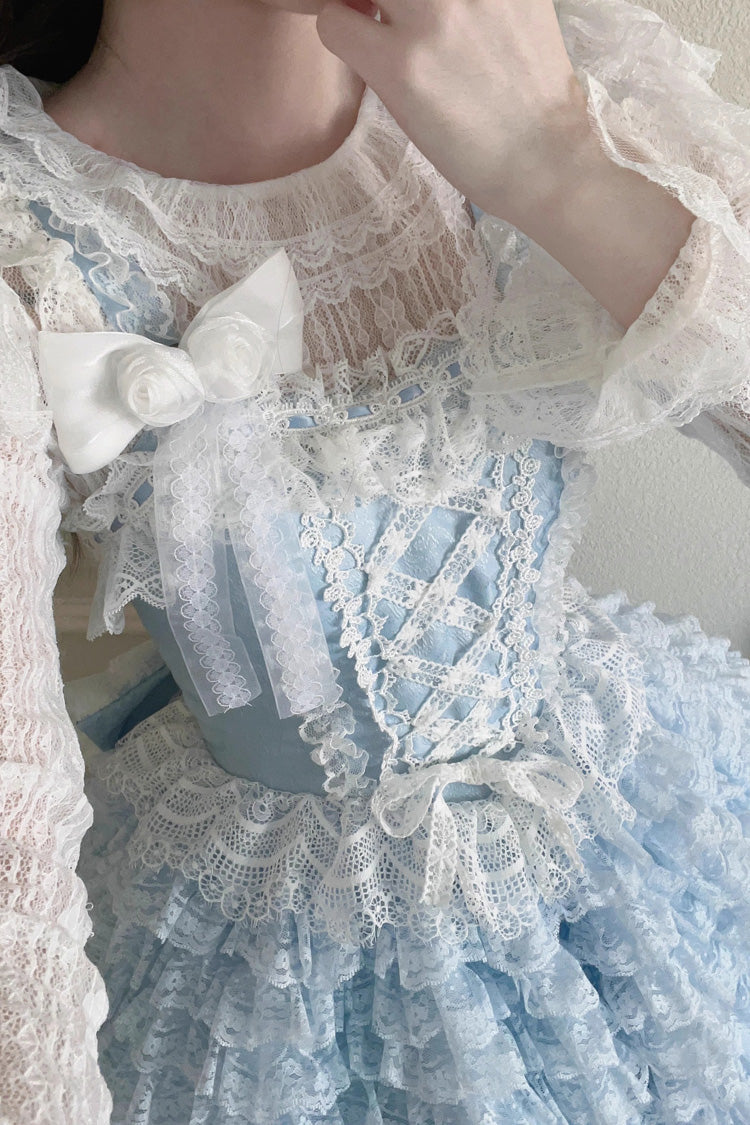 Lace Ruffled Bow Sweet Tiered JSK - 2 Shades