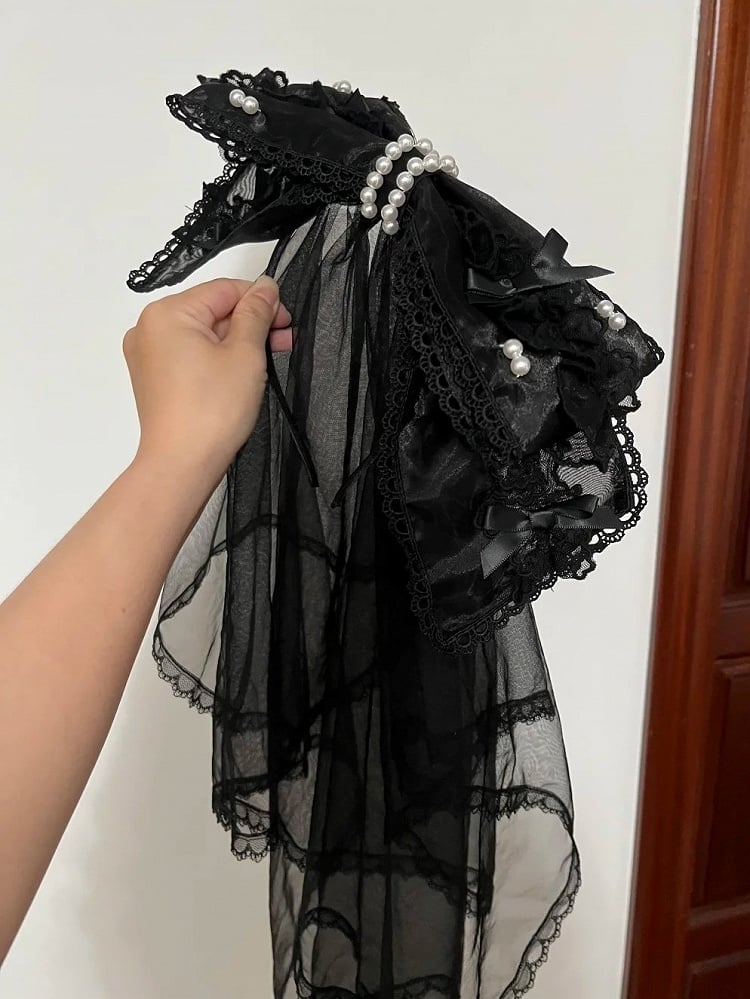 Black Pink Veil KC Bowknot with /