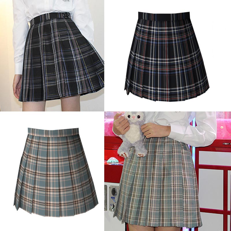 Plaid Print Pleated Skirt Bow Tie Set