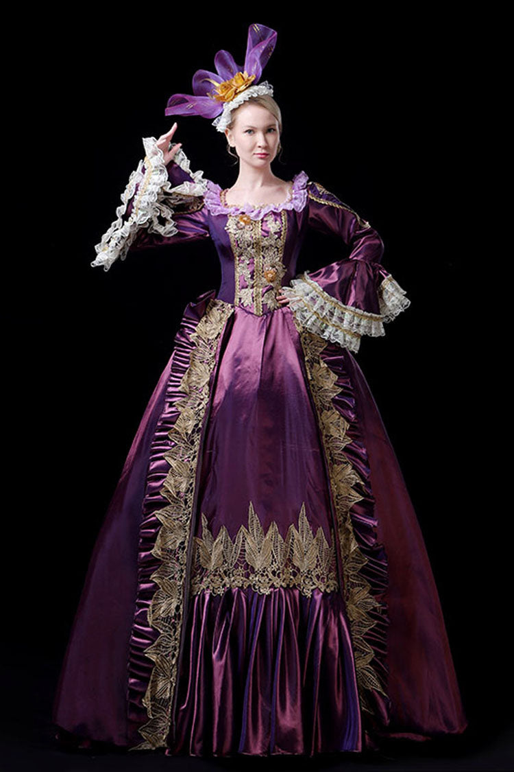 Cream Multi-Layer Lace Victorian Dress with Embroidered Floral Pattern - Altfashion Shop