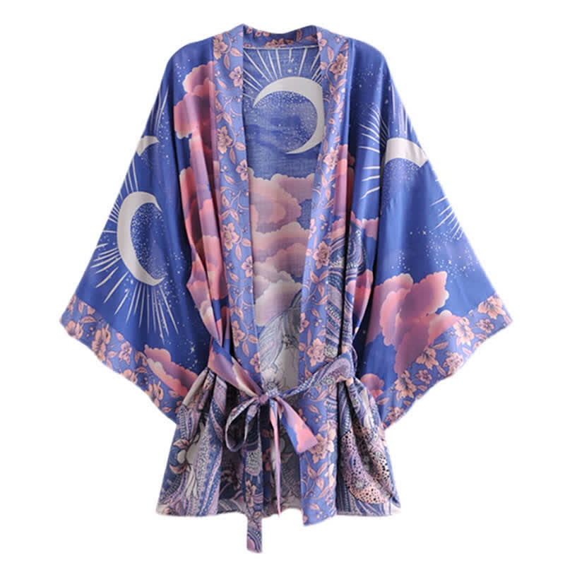 Vintage Moon Floral Print Cardigan Outerwear