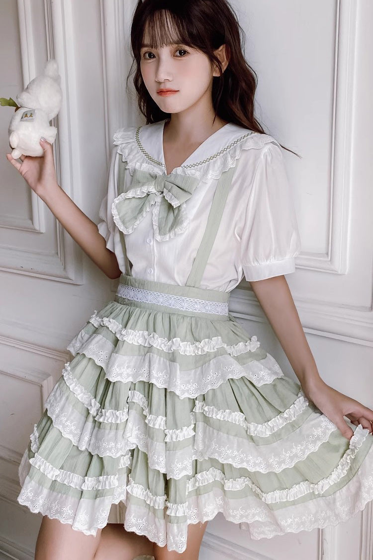 Scarlett Summer Ruffled Bow Sweet Strap Dress - 2 Colors