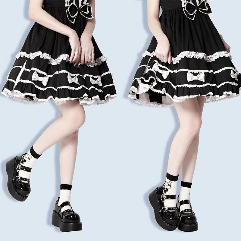 Punk Goth Bat Love Heart Buckle Platform Lolita Mary Janes Shoes MK19621