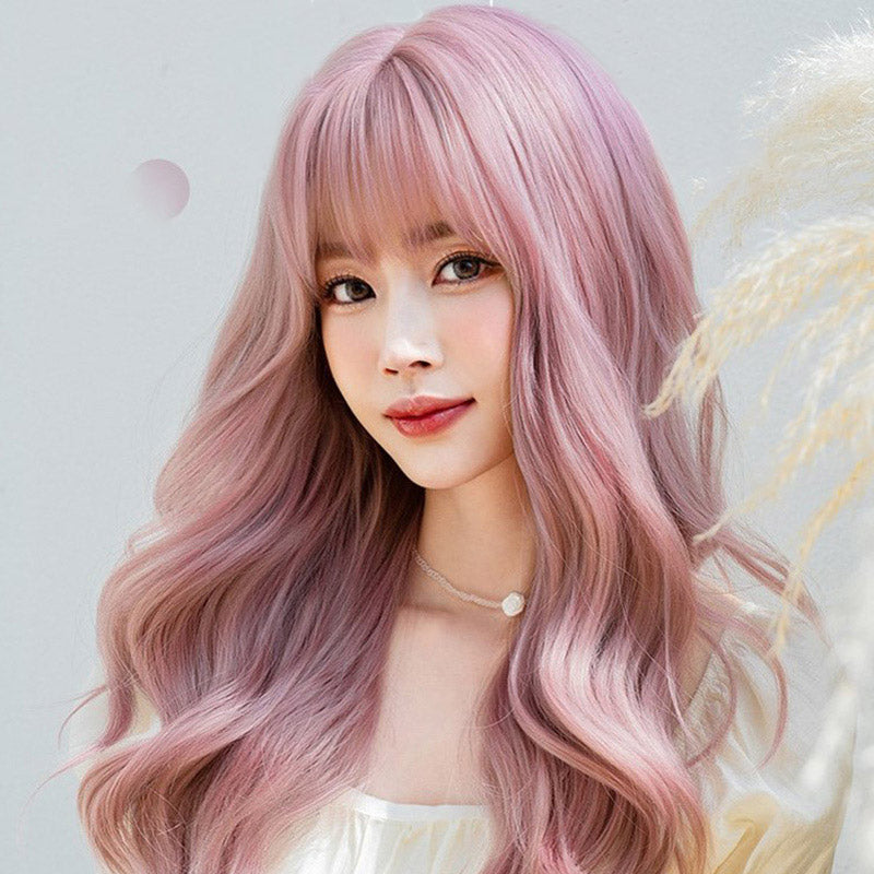 Pink Lolita Natural Long Big Wavy Wig