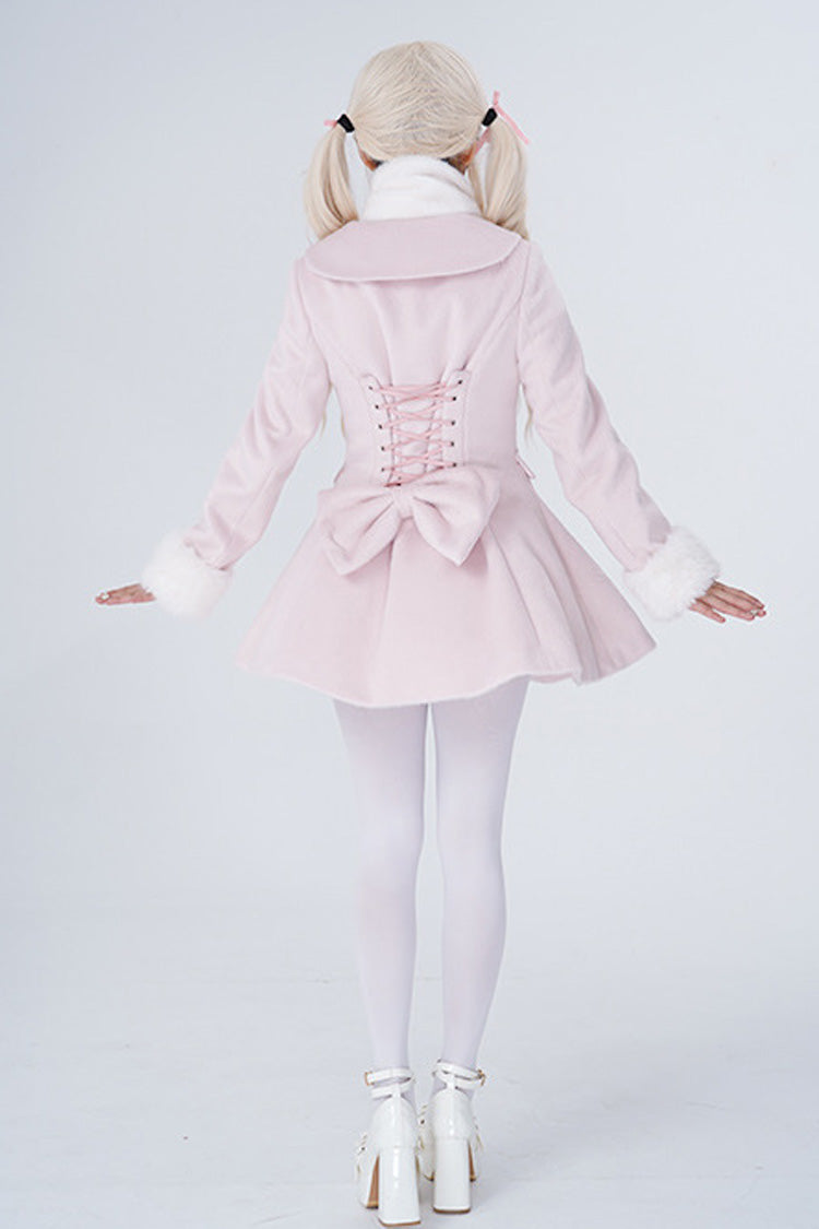 First Love Faux Fur Trimmed Wool Sweet Lolita Winter Coat for Autumn and Cold Seasons