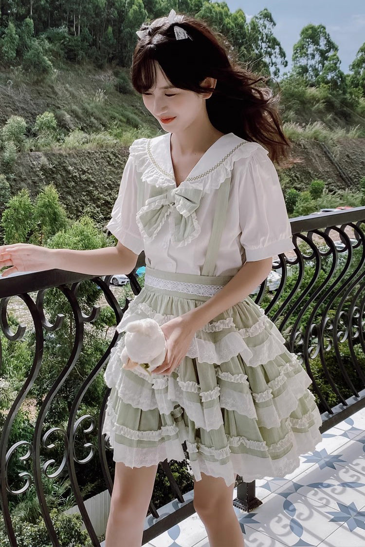 Scarlett Summer Ruffled Bow Sweet Strap Dress - 2 Colors