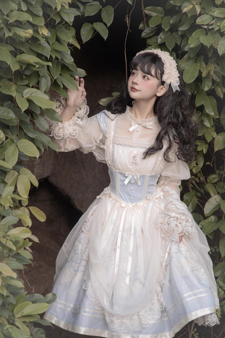 Dream Doll Sweet Lolita Ballet Rabbit Print Jsk Dress 2 Colors