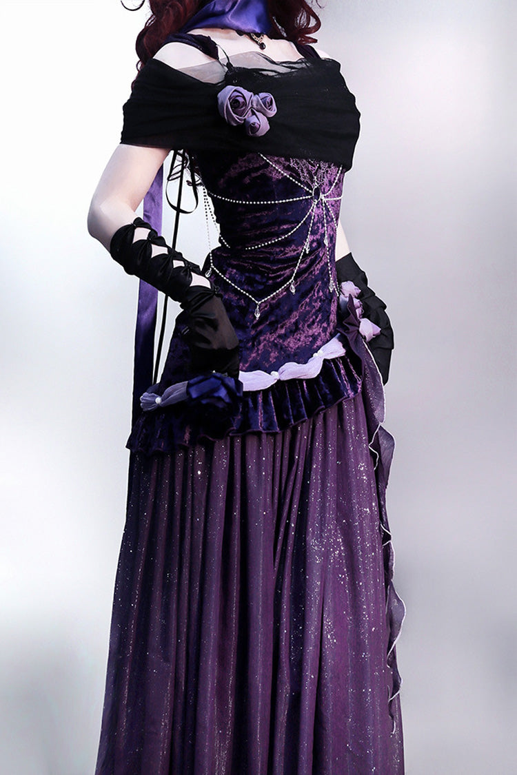 Purple Embroidery Lace Vintage Elegant Lolita JSK Dress