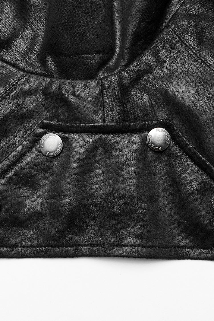 Steampunk Ghost Head Pendant Rivet Hooded Cape for Women