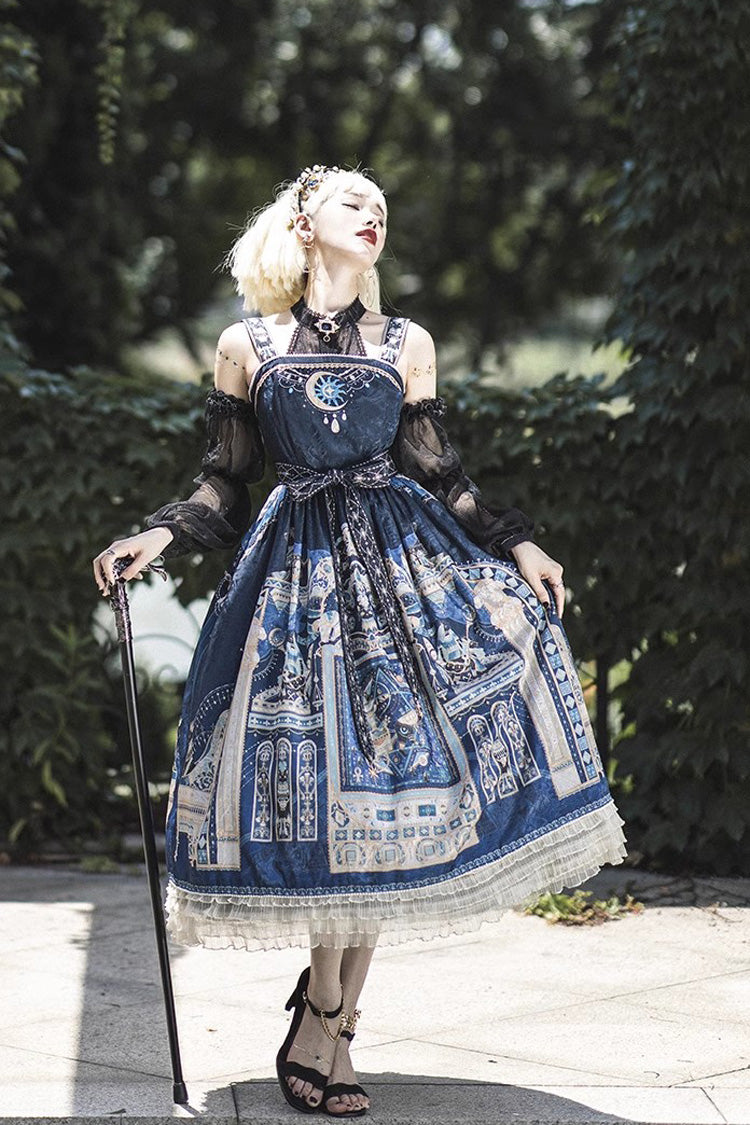 Egyptian Style Print Ruffle Gothic Lolita Dress