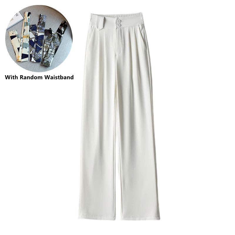 Wide Leg Drape Suit Pants With Waistband