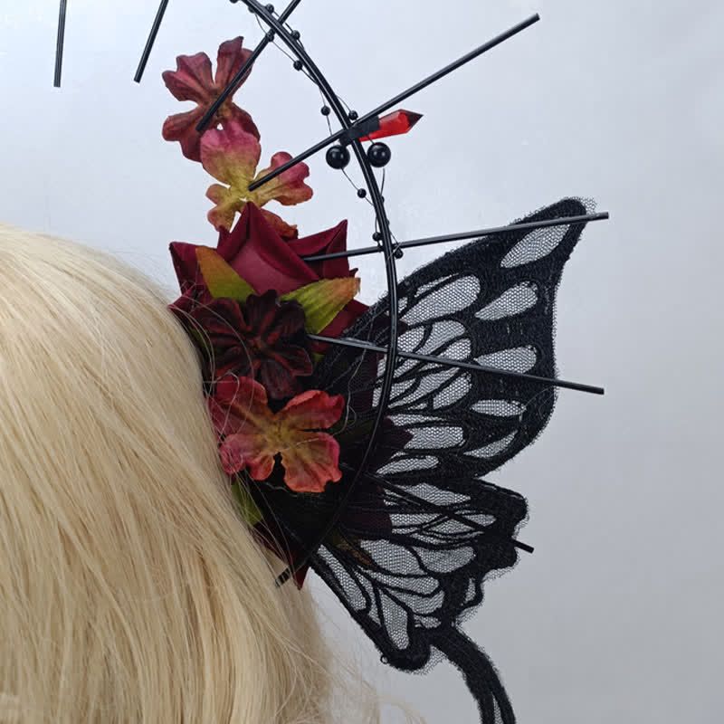 Punk Virgin Halo Rose Moth Butterfly Hair Accessory