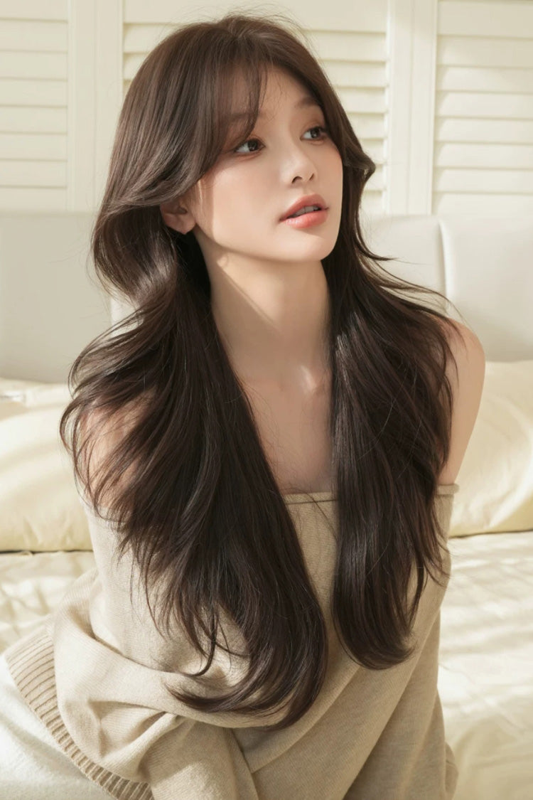 Effortless Layered Large Wave Wig in Black or Brown