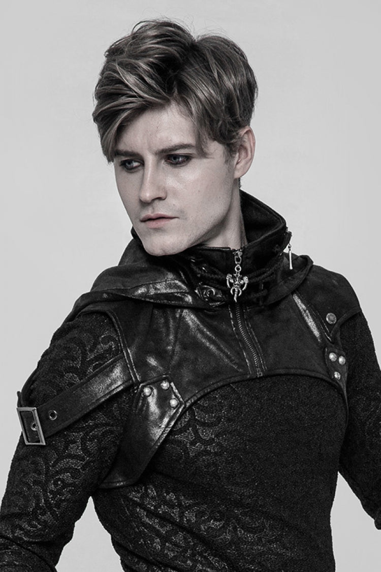 Hooded Steampunk Cape with Lace-Up and Metal Buckle