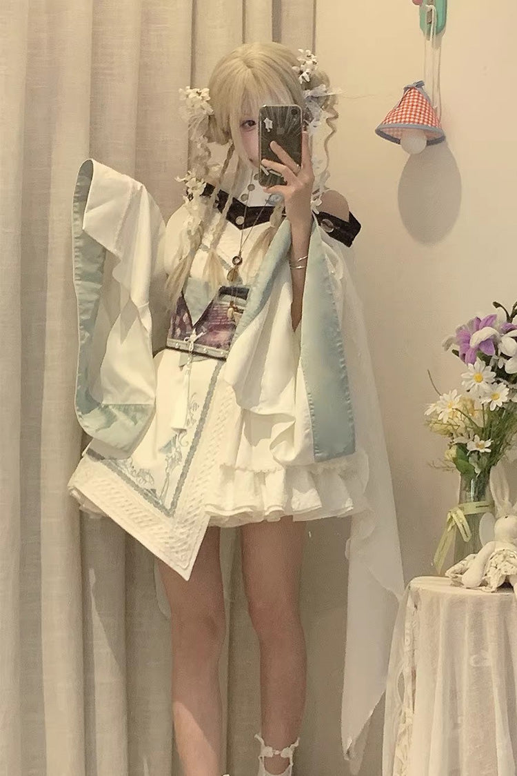 Long Sleeves Ruffled Embroidered Asymmetric Chinese Style Gothic Lolita Dress - Dragon’s Breath Valley