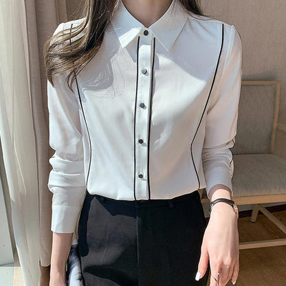 Polo Collar Blouse Workwear Shirt