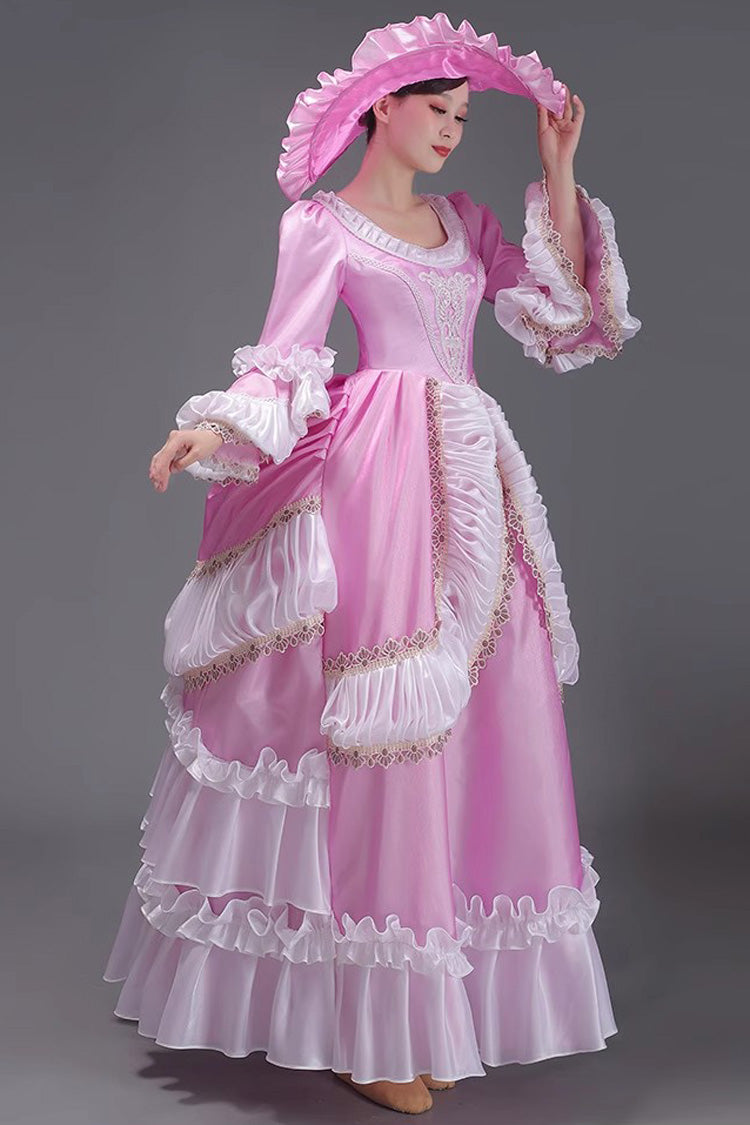 Multi-Layer Victorian Gown with Ruffled Sleeves - Classic