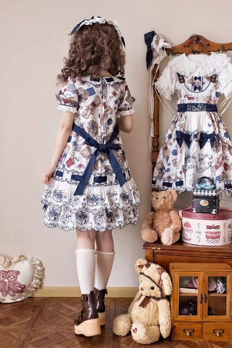 Double-Layered Sweet Lolita Dress with Round Collar