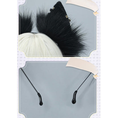 Black Star Moon Chain Fox Ears Furry Headband