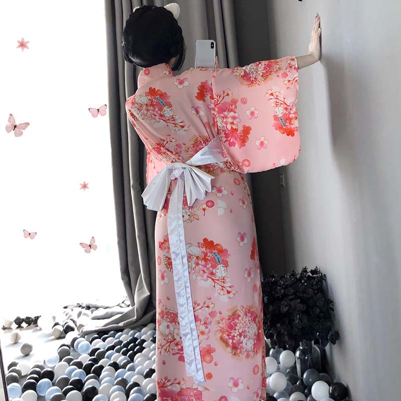 Sakura Kitty Pink Kimono Lingerie Dress