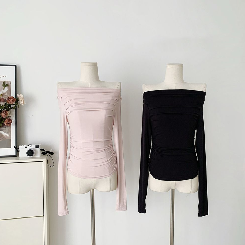 Black Pink Knitted Sweater Slim Top - Heartzcore