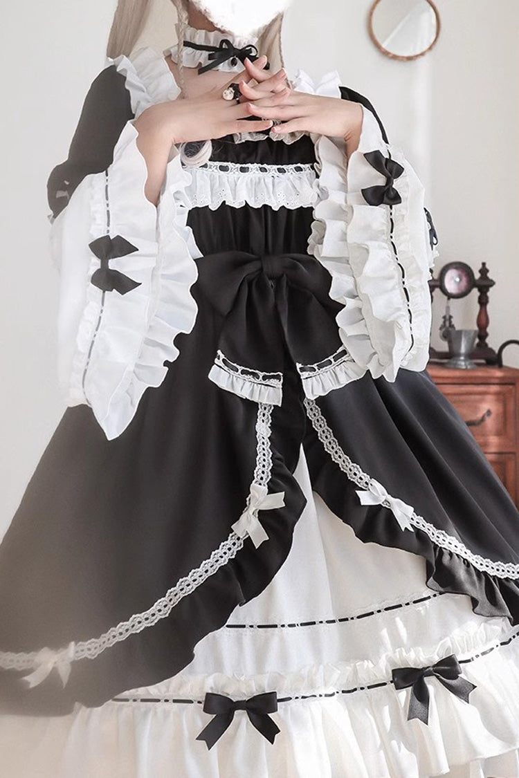 Long Sleeves Cardigan Bowknot Maid Gothic Lolita Dress