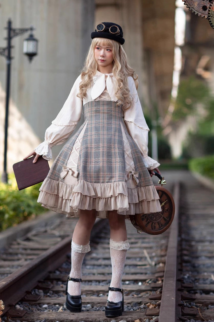Multi-Color Classic Lolita Dress with Bowknot and Ruffled Sleeveless