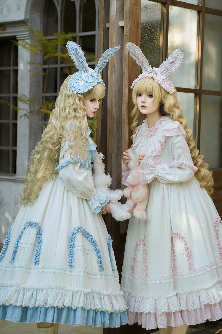 Twin Lilian Lolita Dress with Double Ruffles & Lace-Up Back
