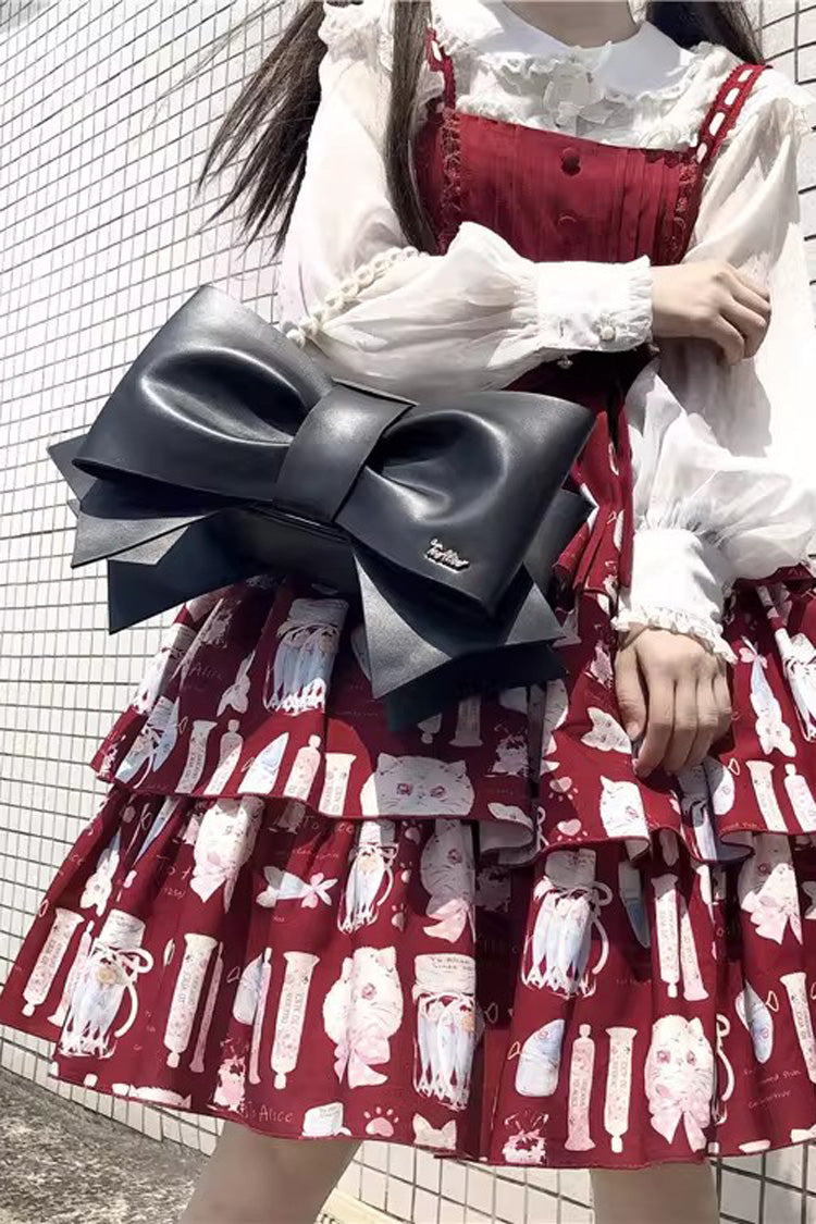 Gothic Lolita Purse with Pearl Accents & Dark Bow Detail