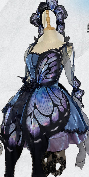 Pre-sale Monarch Butterfly Blue Lolita Dress ON1039