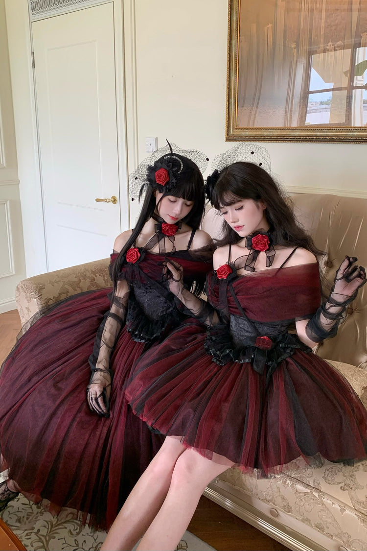 Off Shoulder Ruffled Gothic Lolita Dress