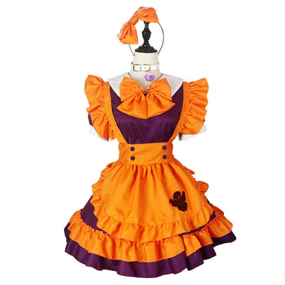 Cute Bow Knot Ghost Embroidery Maid Lolita Dress