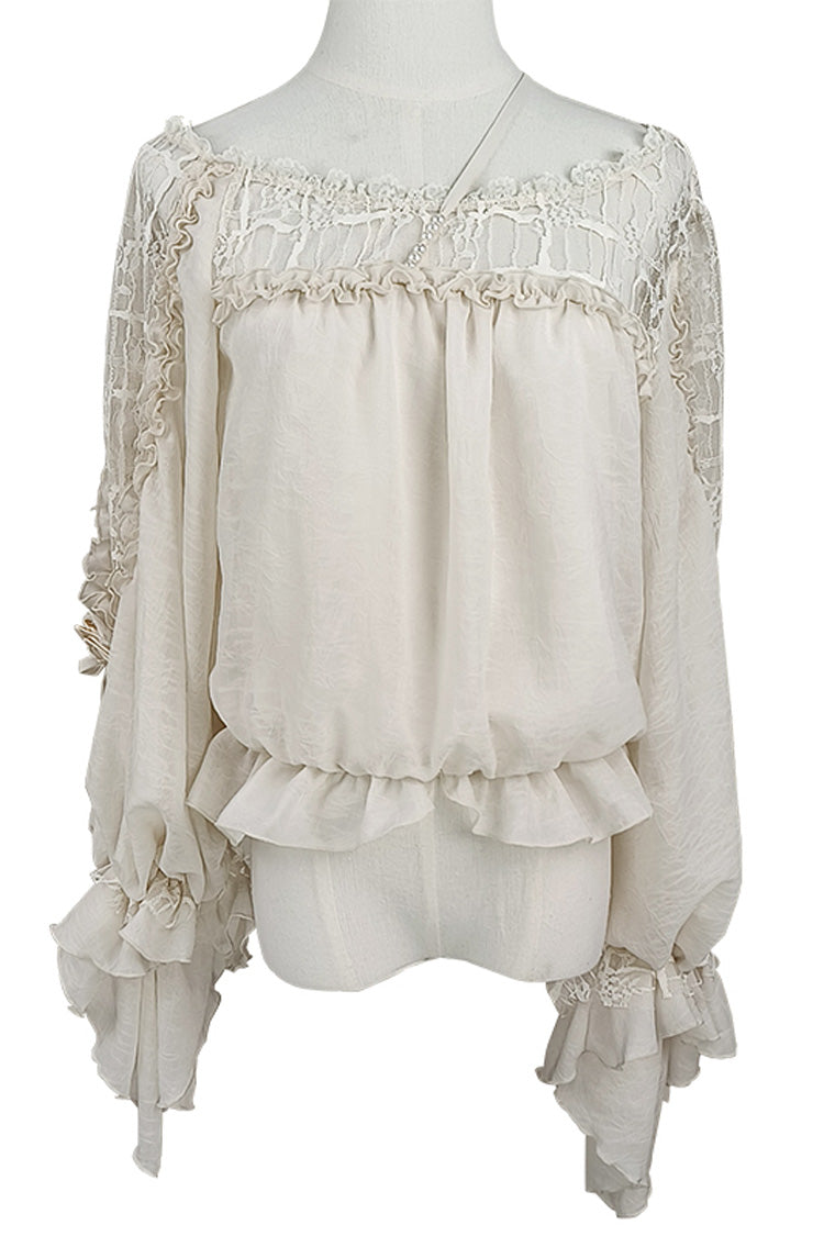 Ivory Sheer Sweet Elegant Blouse