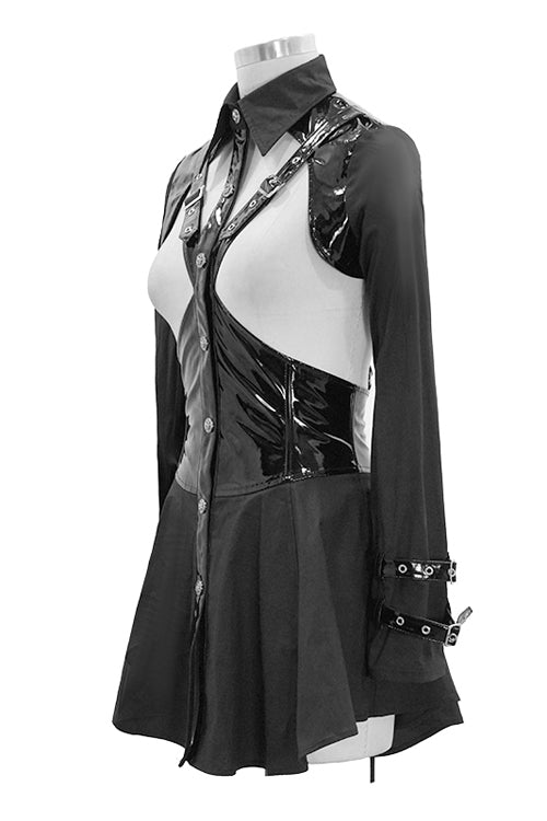 Women's Gothic Dress with Hollow Out Design Leather Sexy Style