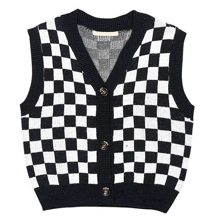 Casual Checkboard Vest