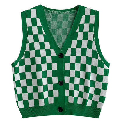 Casual Checkboard Vest