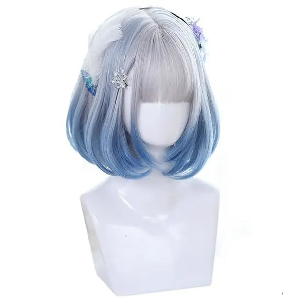 Angel Blue Silver Short Wig MK14942