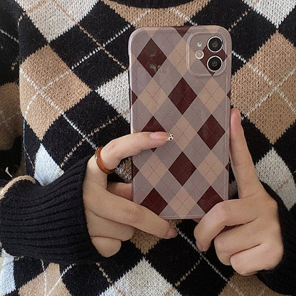 Pink Argyle iPhone Case