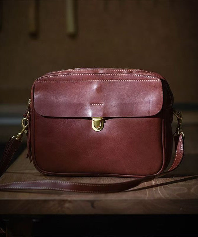 Durable Bag Leather Versatile Orange Art Cross-body