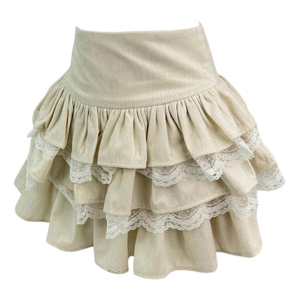 Charming Ruffled Lace Skirt