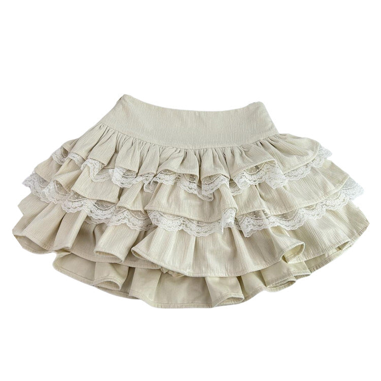 Stylish Ruffled Lace Skirt