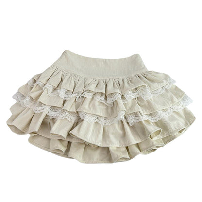 Charming Ruffled Lace Skirt