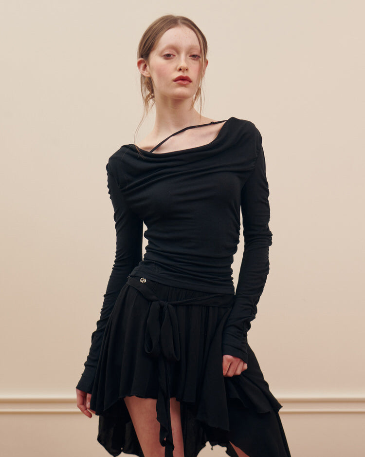 Elegant Asymmetrical Mid Skirt