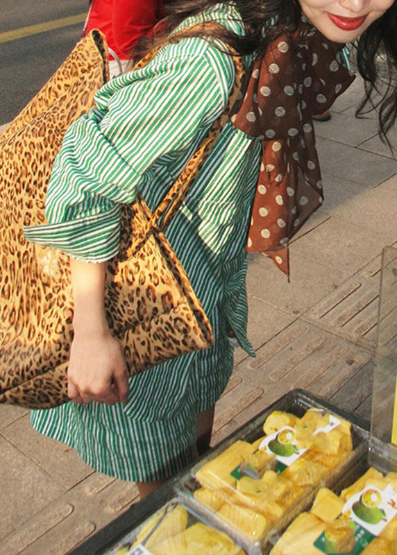 Pieces Two Shorts Green Shirts Striped And Collar Summer Bohemian Peter Pan Set