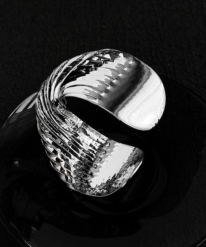 Open Cuff Silk Boho Metal Cross